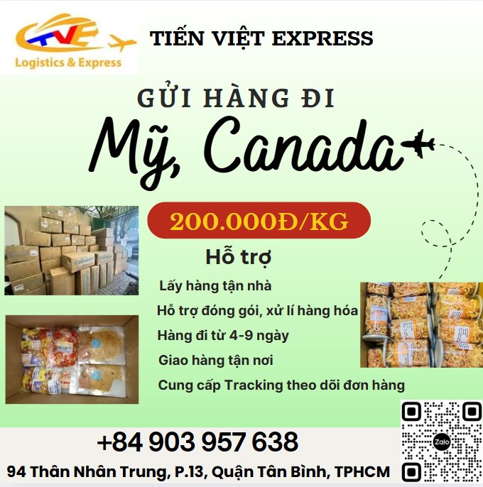Gửi hàng đi USA, Canada - Tiến Việt Express