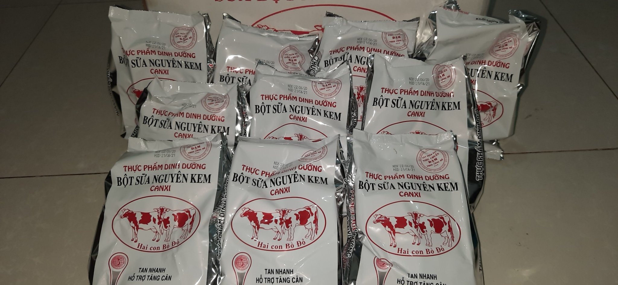 Sữa Bột Nguyên Kem Hai Con Bò Đỏ 500g - THỰC PHẨM DINH DƯỠNG