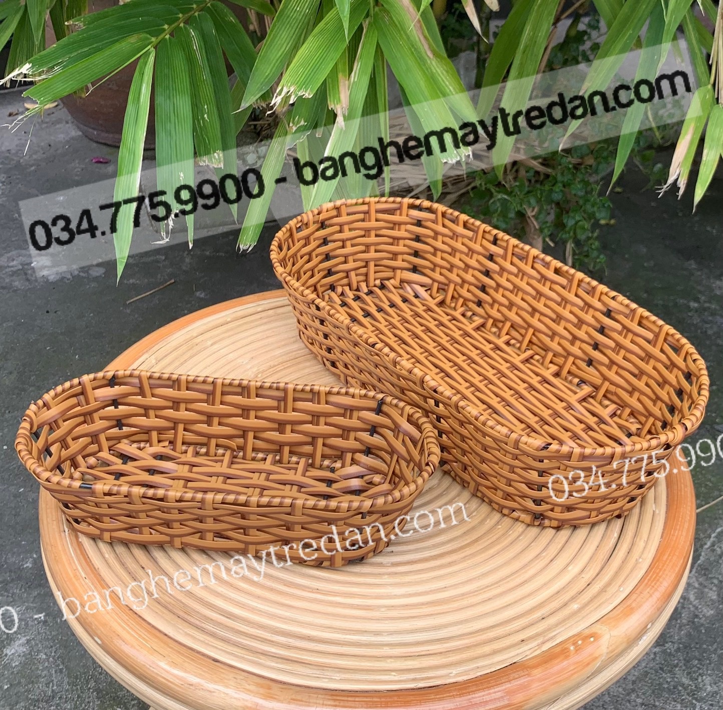 Khay đan nhựa giả mây cho quán ăn