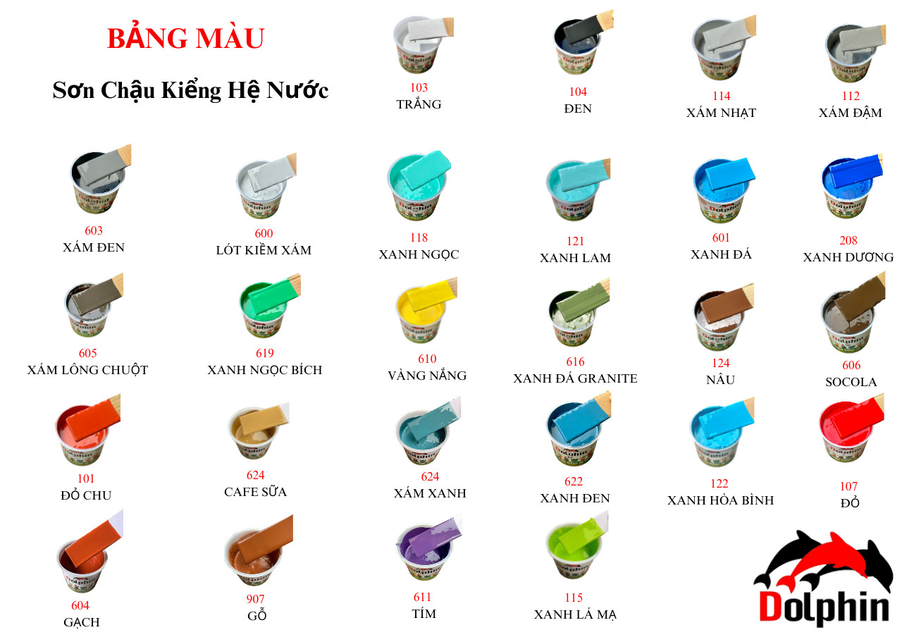 sơn chậu hệ nước dolphin hệ láng mịn