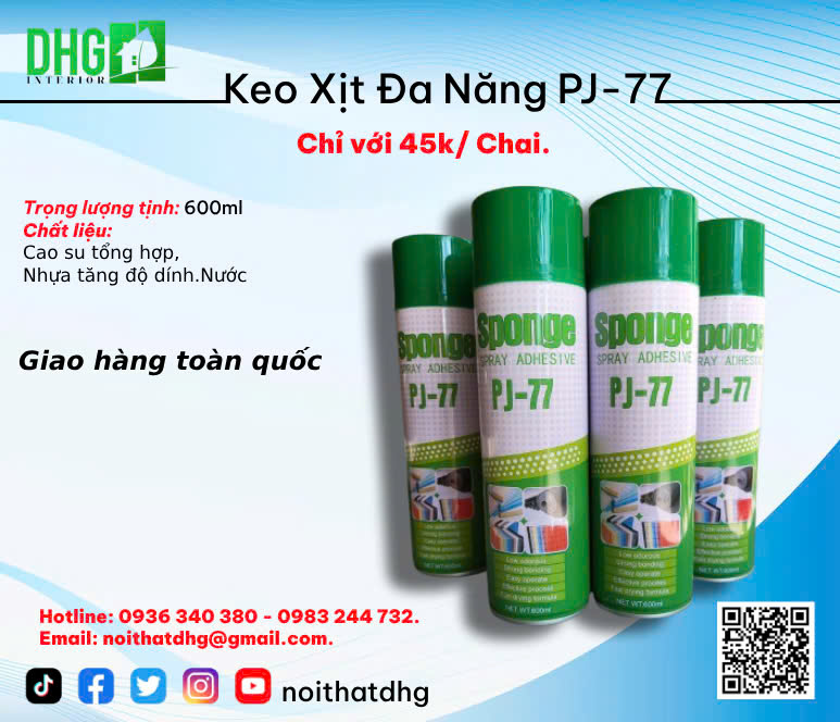 KEO XỊT ĐA NĂNG PJ-77 – DÁN NHANH, BÁM CHẮC, ĐA ỨNG DỤNG