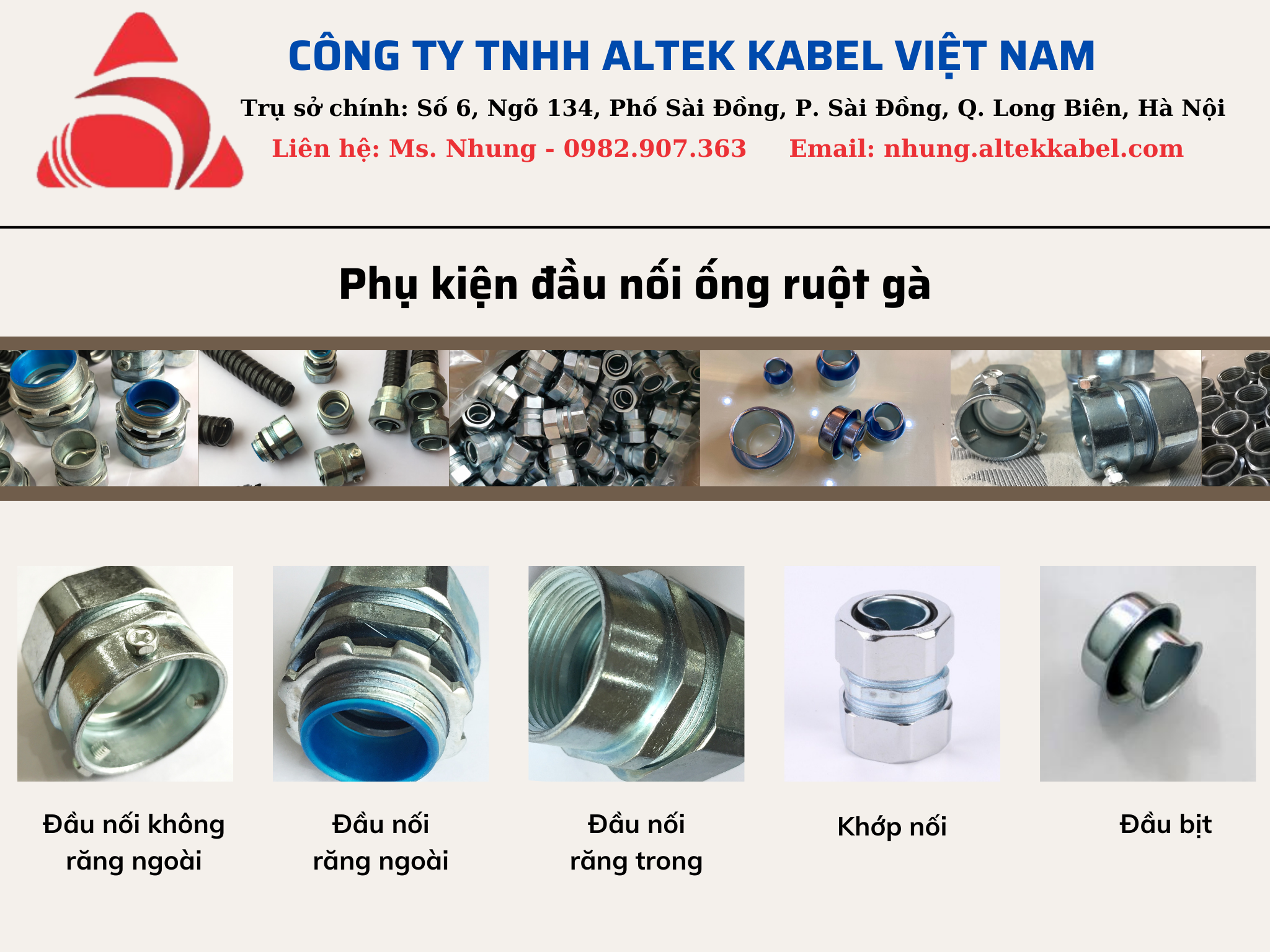Cung cấp phụ kiện đầu nối ống ruột gà giá sỉ