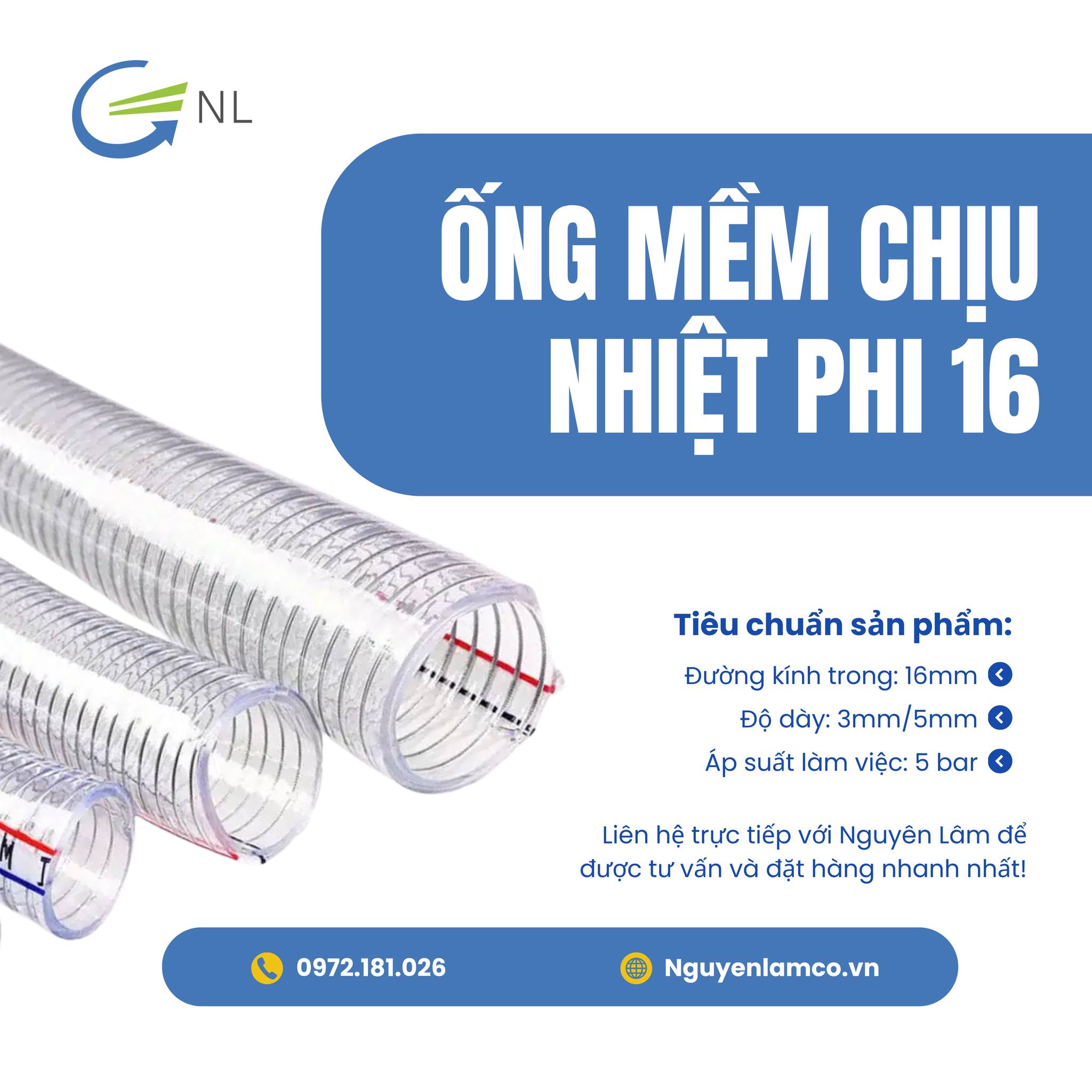 TƯ VẤN ỐNG MỀM CHỊU NHIỆT PHI 16 CHẤT LƯỢNG CAO TẠI HÀ NỘI