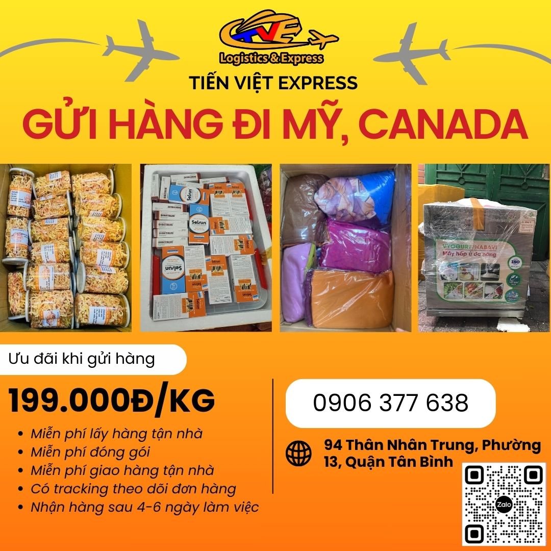 Ưu đãi khủng khi gửi hàng đi Mỹ và Canada tại Tiến Việt Express Ưu đãi khủng khi gửi hàng đi Mỹ và Canada tại Tiến Việt Express