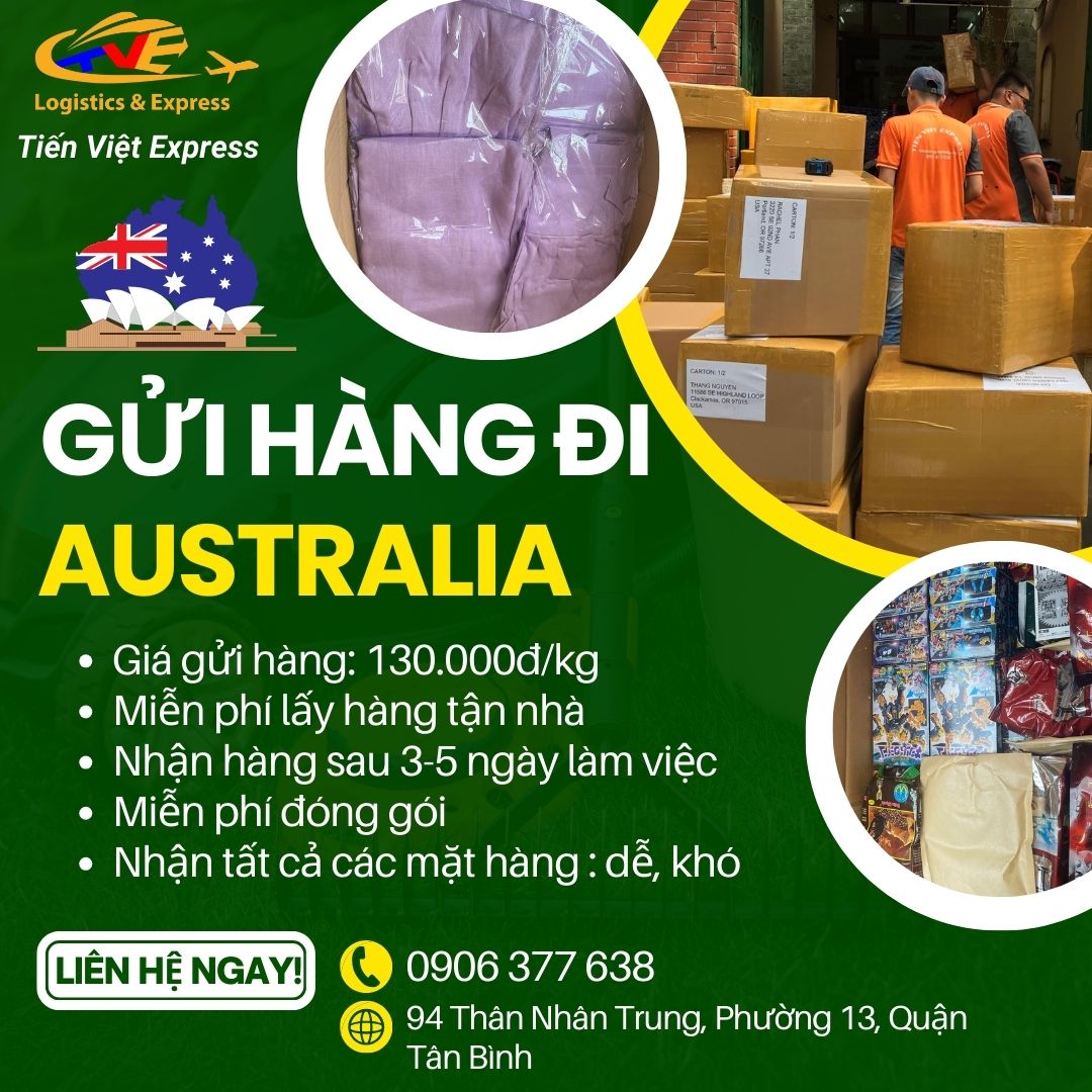 GỬI HÀNG ĐI ÚC TẠI TIẾN VIỆT GIÁ RẺ