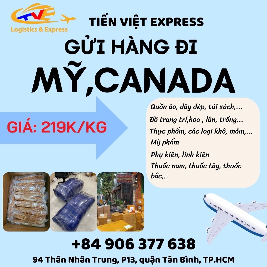 Gửi hàng đi Mỹ , Canada với giá vô vùng ưu đãi chỉ có tại TVE