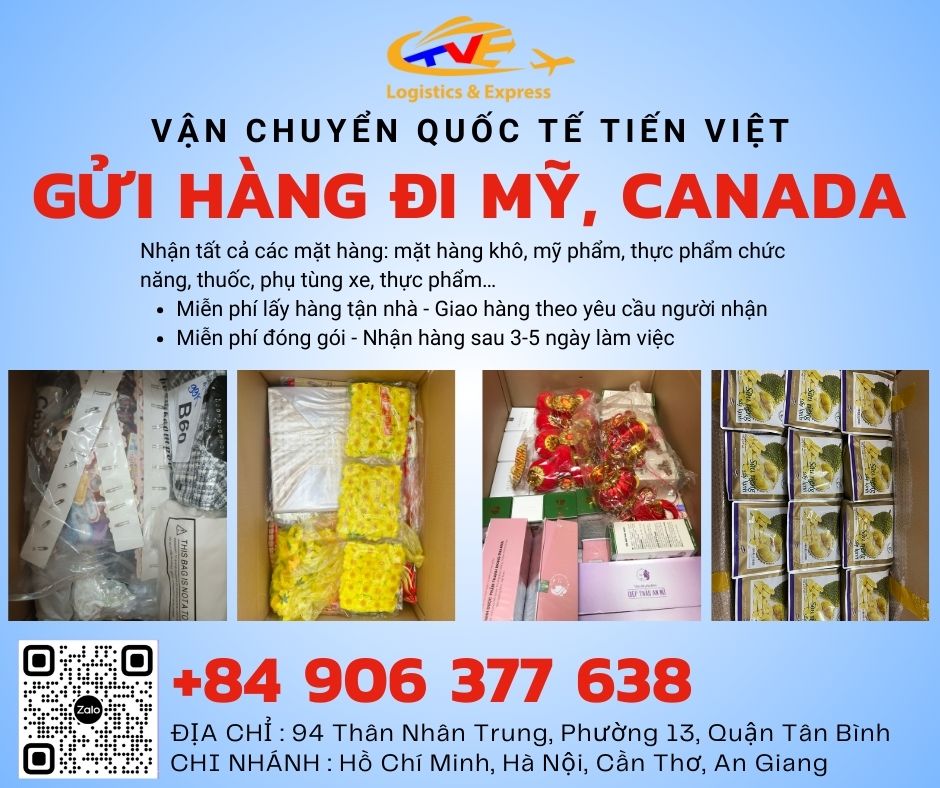 Gửi hàng đi Mỹ, Canada giá rẻ chỉ 199k/kg