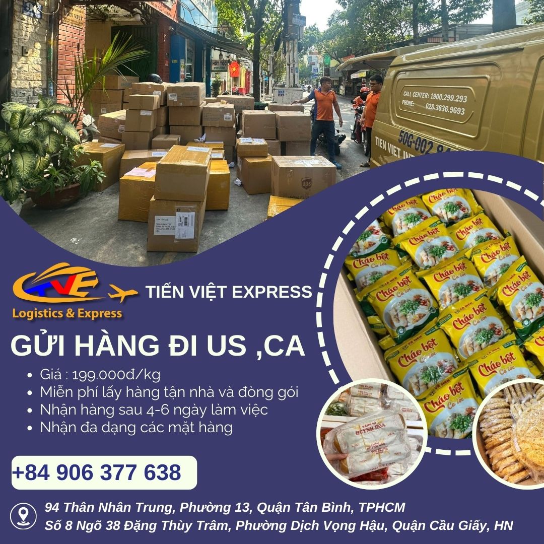 Gửi đặc sản quê hương đi Mỹ và Canada tại Tiến Việt Express Gửi đặc sản quê hương đi Mỹ và Canada tại Tiến Việt Express