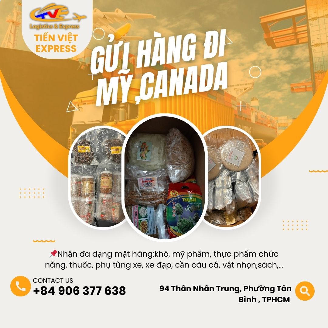 Tiến Việt Express nhận gửi hàng đi Mỹ và Canada Tiến Việt Express nhận gửi hàng đi Mỹ và Canada