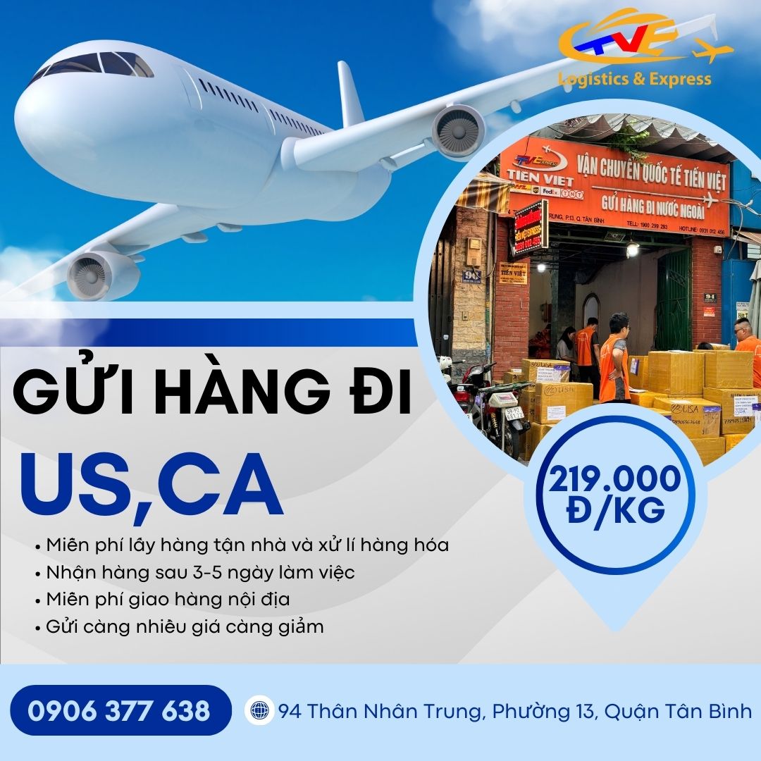 Gửi hàng đi Mỹ, Canada giá rẻ chỉ có tại TVE