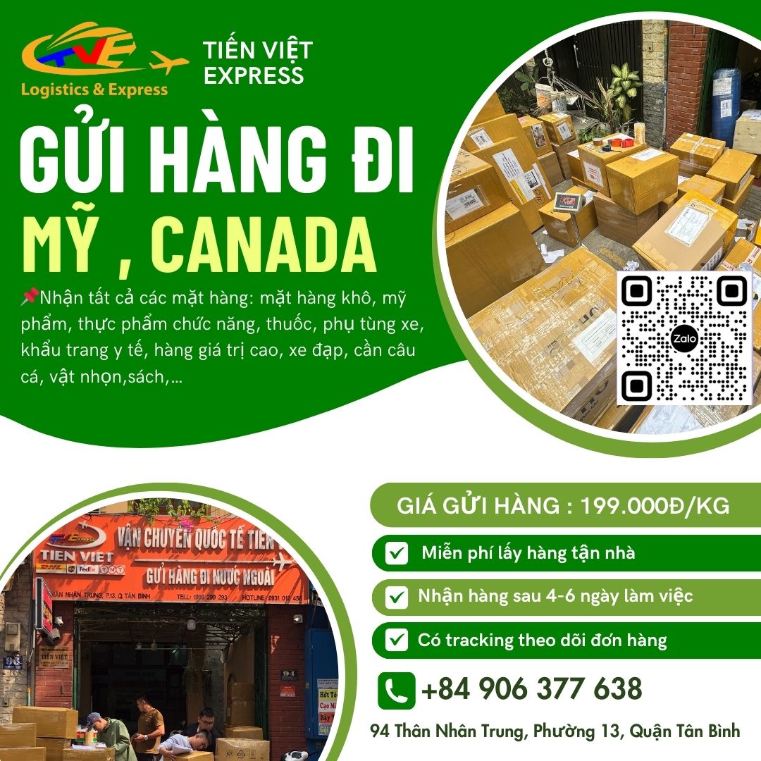 Gửi hàng đi Mỹ, Canada giá CHỈ 199.000Đ/KG