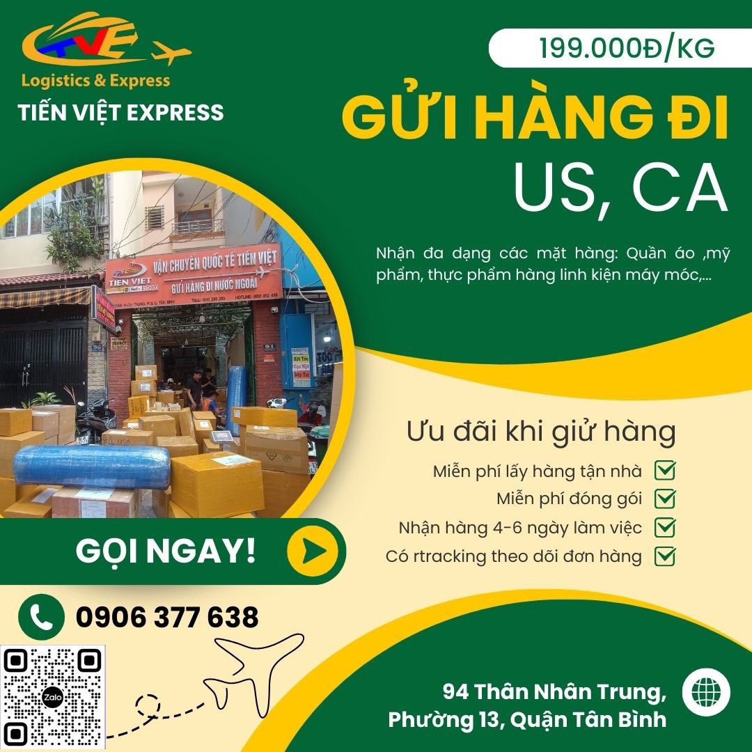 Gửi hàng đi Mỹ và Canada giá tốt gọi ngay Tiến Việt Gửi hàng đi Mỹ và Canada giá tốt gọi ngay Tiến Việt