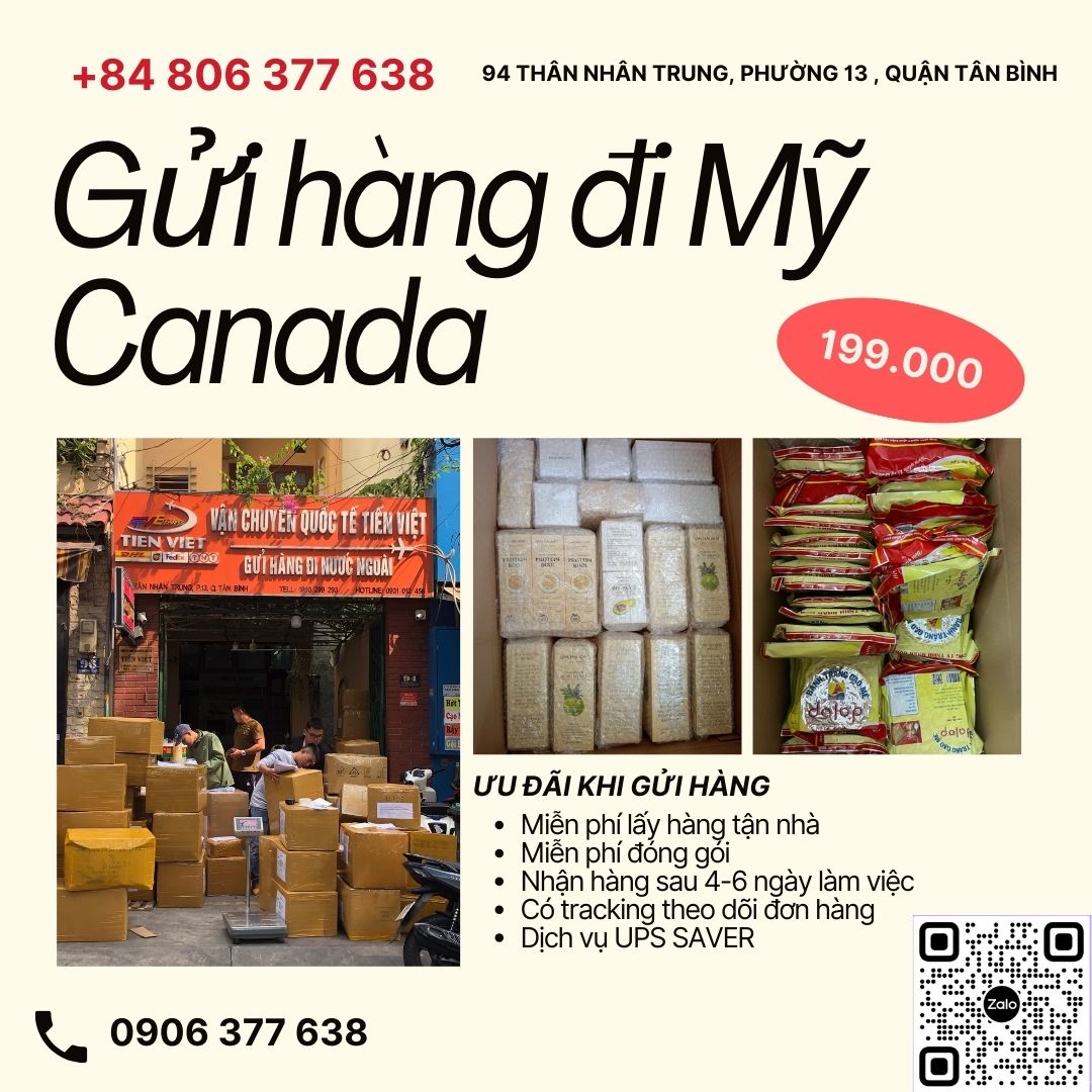 Gửi hàng từ Việt Nam sang Mỹ, Canada - Giá chỉ 199.000đ/kg Gửi hàng từ Việt Nam sang Mỹ, Canada - Giá chỉ 199.000đ/kg