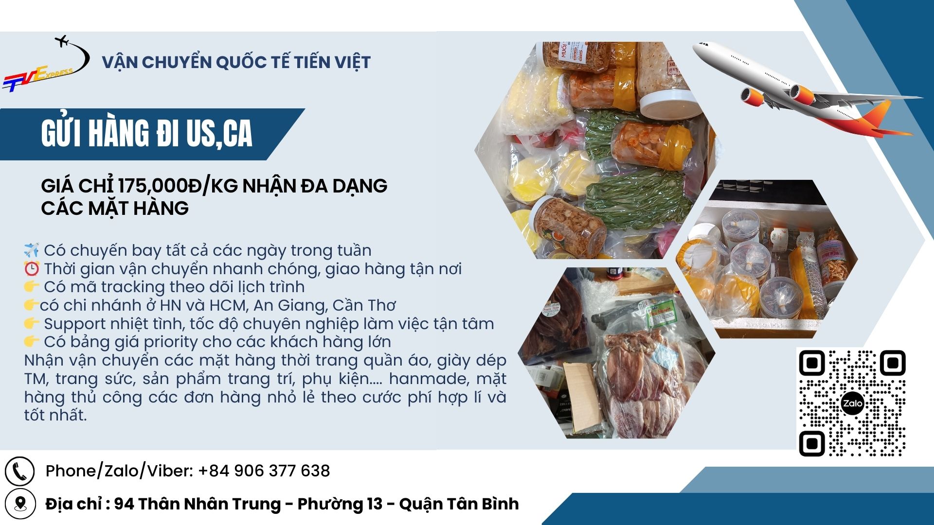 Gửi hàng đi Mỹ giá siêu rẻ 175k/kg