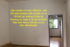 CĂN CHUNG CƯ FULL TIỆN ÍCH - GIÁ TỐT BÁN NHANH CĂN CHUNG CƯ VỊ TRÍ ĐẸP tại quận