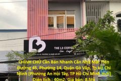 CHÍNH CHỦ Cần Bán Nhanh Căn Nhà Mặt Tiền Đường Lớn  Vị Trí Tại Quận Gò Vấp, TP