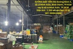 HOT HOT – CHÍNH CHỦ CẦN BÁN KHO XƯỞNG MẶT TIỀN 592 Đường Kênh A, xã Lê Minh