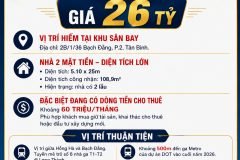 Bán nhà 2 mặt tiền đường Bạch Đằng, P.2, Tân Bình – giá 26 tỷ