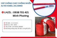 Cáp chống cháy chống nhiễu Altek Kabel 2x1.5mm2 Đà Nẵng, Phú Yên, Bình Định