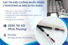 Cáp tín hiệu RS485 1 Pair/ 2 Pair 18AWG chống nhiễu – Giá tốt, sẵn kho Đà Nẵng