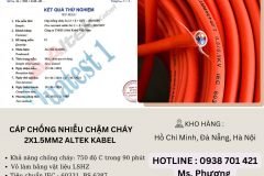 Cáp chống nhiễu chậm cháy 2x1.5mm2 Altek Kabel Đà Nẵng, Hà Nội, Hồ Chí Minh