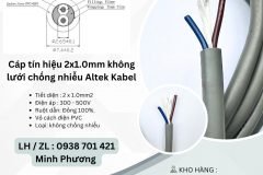 Cáp tín hiệu 2x1.0mm không lưới chống nhiễu Altek Kabel Đà Nẵng, Hà Nội, Bình Đị