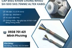 Cáp điều khiển chống nhiễu sh-500 5x0.75mm2 Tây Ninh, Đồng Nai, Bà Rịa–Vũng Tàu