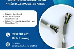 Cáp điều khiển không chống nhiễu 8x0.5mm² – Giá tốt, chất lượng ổn định