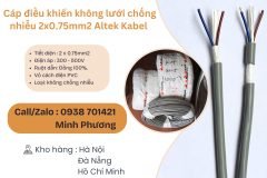 Cáp điều khiển không lưới chống nhiễu 2x0.75mm2 Altek Kabel Đà Nẵng, Bình Định,