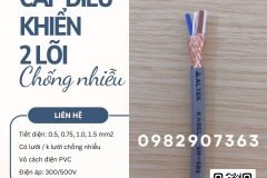 Cáp điều khiển đồng mềm 2 lõi vỏ xám Altek Kabel