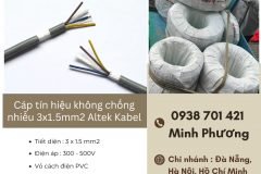 Cáp tín hiệu không chống nhiễu 3x1.5mm2 Altek Kabel chính hãng – giá tốt Đà Nẵng