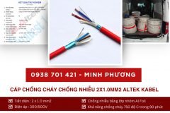 Cáp chống cháy chống nhiễu 2x1.0mm2 Altek Kabel hỗ trợ giao toàn quốc