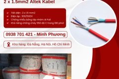 Dây cáp điện chống cháy chống nhiễu 2x1.5mm2 sẵn kho Đà Nẵng, Hà Nội, Hồ Chí Min