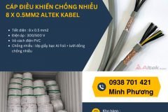 Dây cáp điều khiển có lưới chống nhiễu 8x0.5mm2 giá tốt Đà Nẵng, Nghệ An, Huế