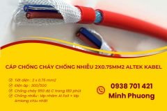 Cáp chống cháy chống nhiễu 2x0.75mm2 Altek Kabel phân phối toàn quốc, giá tốt