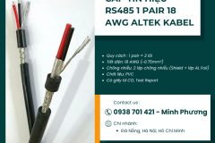 Cáp RS485 1 Pair 18AWG – Giải pháp truyền tín hiệu ổn định cho hệ thống công ngh