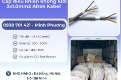 Cáp điều khiển không lưới 3x1.0mm2 Altek Kabel Phú Yên, Thanh Hóa, Gia Lai