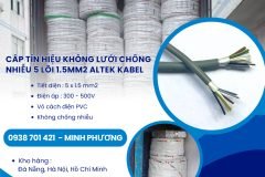 Cáp tín hiệu không lưới chống nhiễu 5 lõi 1.5mm2 Altek Kabel Đà Nẵng, Huế, Bình