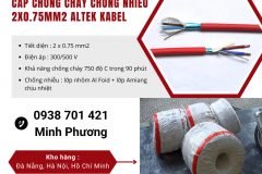 Cáp chống cháy chống nhiễu 2x0.75mm2 Altek Kabel Thanh Hóa, Nghệ An, Hà Tĩnh