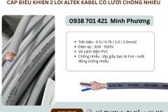 Cáp điều khiển 2 lõi Altek Kabel có lưới chống nhiễu Đà Nẵng, Quảng Bình, Khánh
