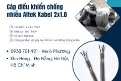 Cáp điều khiển chống nhiễu Altek Kabel 2x1.0 Thanh Hóa, Hà Tĩnh, Phú Yên