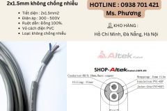 Cáp điều khiển Altek Kabel 2x1.5mm không chống nhiễu Đà Nẵng, Hồ Chí Minh, Hà Nộ