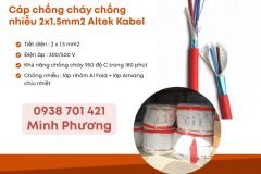 Cáp chống cháy chống nhiễu 2x1.5 Altek Kabel phân phối Đà Nẵng, Hà Nội, HCM