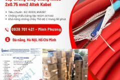 Cáp chống cháy chống nhiễu 2 lõi 0.75mm2 Altek Kabel Thanh Hóa, Nghệ An, Đồng Na