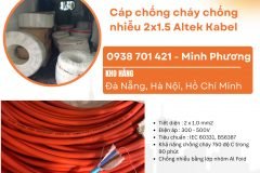 Cáp chống cháy chống nhiễu 2x1.5 Altek Kabel Bình Định, Phú Yên, Khánh Hòa