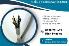 Cáp điều khiển không lưới chống nhiễu 8x1.0mm² – Dây điều khiển 8 lõi 1.0 chất l