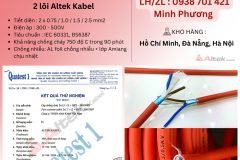 Dây cáp chống cháy chống nhiễu 2 lõi Altek Kabel Đà Nẵng, Bình Dương, Hải Phòng