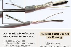 Cáp tín hiệu vặn xoắn 1Pair 16AWG, 16AWGS Altek Kabel Đà Nẵng, Hà Nội, Hồ Chí Mi