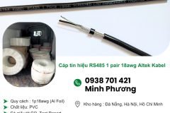 Cáp tín hiệu RS485 1 pair 18awg Altek Kabel Khánh Hòa, Ninh Thuận, Bình Thuận