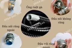 Ống sun sắt bọc nhựa PVC đen luồn dây điện